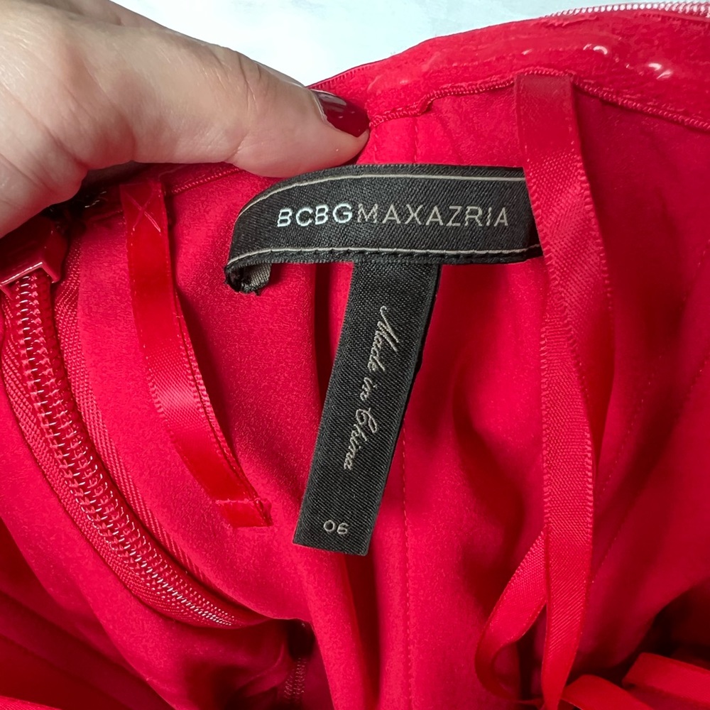 BCBGMaxazria - Red Formal Ruffle Dress - Picture 3 of 5